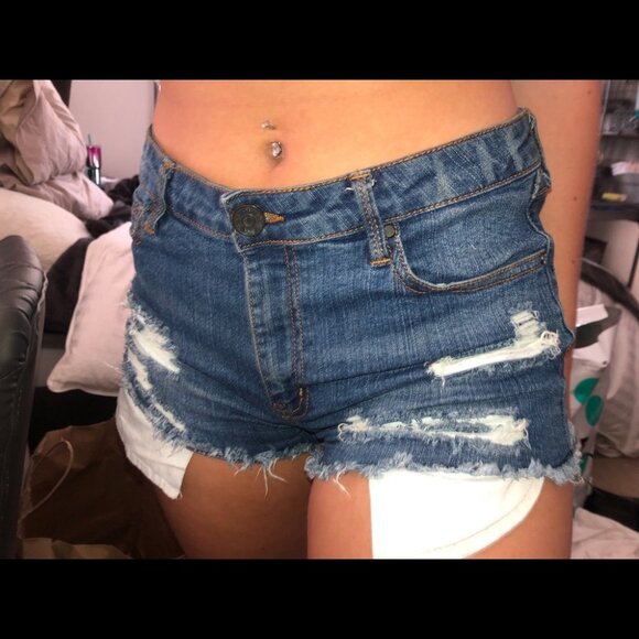 RSQ Pants - RSQ Venice Mid Rise Ripped Denim Shorts